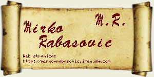 Mirko Rabasović vizit kartica